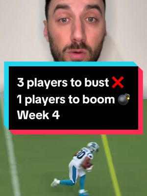 Players to BUST and BOOM in week 4 #fantasyfootball #fantasyfootballtips #fantasyfootballadvice #nflfantasy #raiderswalterpicks 