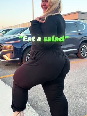 Took the advice from the faceless profile….  ate a salad 🥗  Pretty much a stick now  #curvyandconfident #vanishingqueen #sarcasmtok #funny #foryoupagе 
