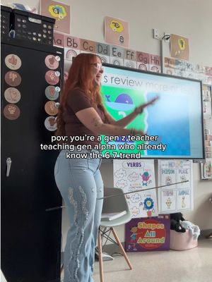 can I be honest? & I must say, I think I live under a rock because I had no idea what 6-7 was until my kindergarteners started saying it in class DURING EVERY MATH LESSON 🤣 hey, whatever they like I’m down for! As long as it keeps them engaged 💓🤏🏼 #teacher #teacherlife #kindergarten #67 #sarajames 