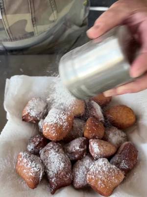 Making my favorite Beignets! They're like Louisiana-style fried doughnuts! Yummy! #fyp #beignets #neworleans 