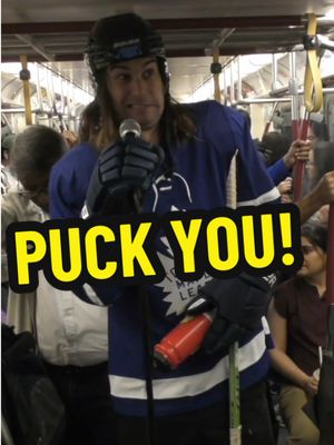 A Maple Leaf does stand up on the Toronto subway. #mapleleafs #comedian #subway