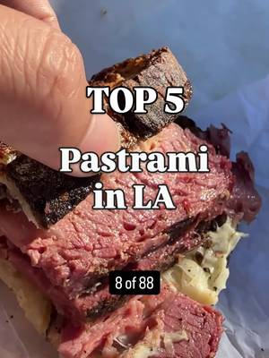 Top 5 Pastrami in LA! Guess the 6th spot 🤔 (Item 8 of 88) I’m sharing 88 food items and my Top 5 spots for each 😅 Prev: Burgers. Next: ??? What item do you want to see next?? #lafood #foodguide #pastrami #88top5