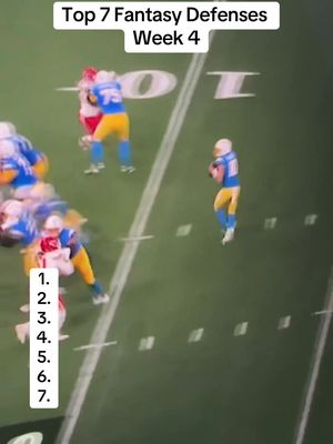 Top 7 Fantasy Defenses Week 4 #walterpicks #fantasyfootball #defense #chargers #broncos 