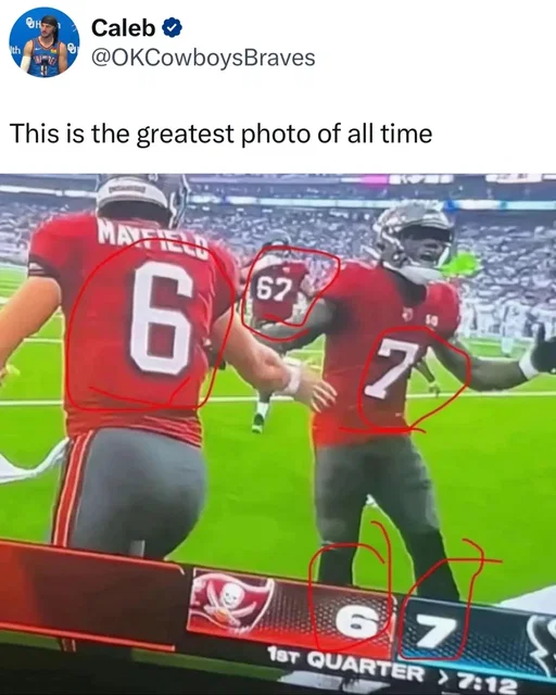 Put this picture in the Hall of Fame! 🔥 (H/T okcowboysbraves/X) #67 #nflfootball #nfltiktok #football #bucs 