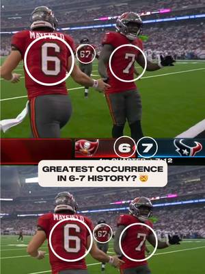 No one does 6-7 like the Buccaneers 😎 #67 #sixseven #bakermayfield #buckyirving #buccaneers 