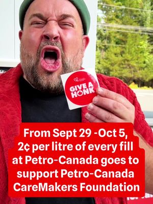 One last call to Give-A-Honk! Fill up at Petro-Canada between September 29th and October 5th; they’re donating 2¢ per litre of every fuel purchase to help support unpaid family caregivers through the Petro-Canada CareMakers Foundation. @petrocanada @Petro-Canada CareMakers  #GiveAHonk