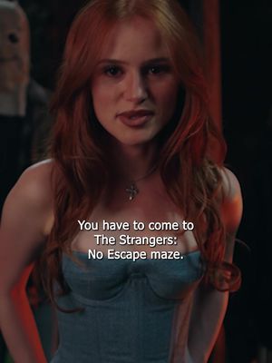 You heard her 🔪 Check out The Strangers - Chapter 2 movie in theaters TODAY starring @madelame and join us for the haunted maze The Strangers: No Escape at @sixflagsovertexas during Fright Fest! #frightfest #sixflags #madelainepetsch #lionsgate #thestrangers