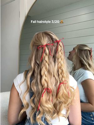 Bow hairstyles >>> #fallhairstyles #fallhairtrends #fallhair #braidedhairstyles #bowhairstyle 