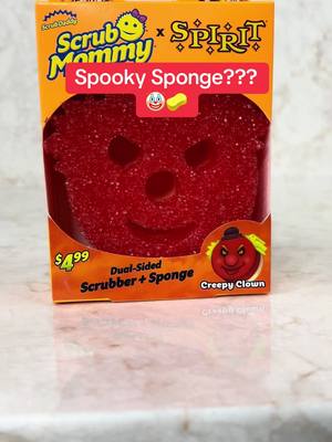 I’m scared… but in a good way I think. 🤡🧽 @Spirit Halloween  #scrubdaddy #smile #CleanTok #cleaningtiktok #halloween 