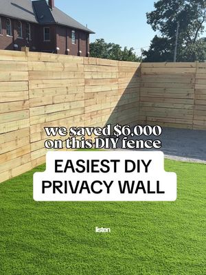 How to build a PRIVACY WALL yourself! ⬇️ I contemplated doing this for a couple years & thought it would be too hard of a project for us “beginners” but it was so easy! ✅head to the link in my bio for all the supplies we used  Ya’ll know I’m forever a budget queen so when I mapped out how much this full backyard transformation would cost, I knew I wanted to save money on this one here by doing it ourselves. It definitely took some time — 2 days for the posts & 3 days for the panels, with lots of breaks because of we’re raising a whole kids ministry🤭🫶🏽 Here’s all the details I couldn’t fit in this video!⬇️ 🛠️Materials used: 4x4x8 posts 1x6x6 dog ear pickets Deck screws Fast setting concrete Drill & miter saw level 🔸First step is confirming your property line & making sure there are no utility lines where you’ll be digging! (811 is the national call-before-you-dig phone number) 🔸The posts are 8ft tall & we dug our holes 2 ft deep so we can have a 6ft fence but the standard hole recommendation is 2-3 ft deep. The deeper it is the stronger it’ll be against high winds & storms. 🔸We went with 1x6x6 dog ear pickets to get that wide horizontal look I love. They were $2.19 each in 2022, which was one of the most affordable options for us. You can check your local saw mill for other options though! 🔸We used spacers to create gaps between each panel incase the wood expands & to allow wind to blow through the fence to lower the risk of it being knocked over in case of a big storm. 🔸All the wood we used is pressure treated & made to take on outdoor weather. We didn’t stain right away and regret it😭 but we finally did this summer, and the color is GORGEOUS. (stay tuned!) NEXT UP IS THE PATIO! Sharing that tomorrow so stay tuned!😍 #fence #fencebuild #horizontalfence #backyardvibes #backyardoasis 