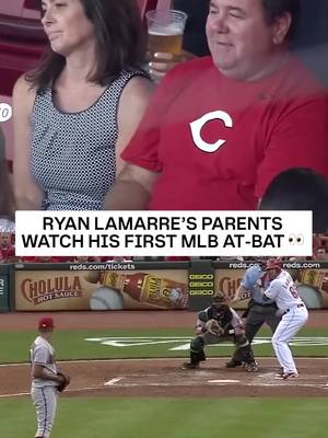 Ryan LaMarre's mom was going through it watching her son's first at-bat 🥹 #fdsn #MLB #reds