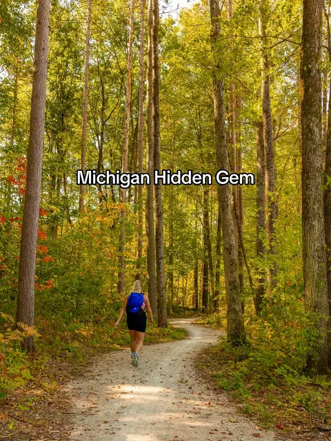 First signs of fall in Newaygo and my first time on the Dragon Trail! Which may or may not be one of Michigan's biggest hidden gems 👀 The Dragon Trail is 45 miles of mountain biking and hiking all around the Hardy Dam Pond (pretty big "pond" if you ask me) The trail is optimized for mountain biking, but open to hiking as well! There's also an ADA accessible portion of the trail (first two photos are from this area), so that's awesome too! Have fall colors started popping where you live yet?? I need the updates!! #thedragontrail #hardydam #newaygo Michigan Fall Color Update | Places to Mountain Bike in Michigan | Places to Hike in Michigan | Michigan Fall Colors | Michigan Hidden Gems