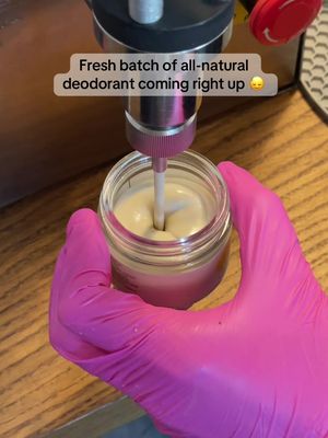Nothing beats a fresh batch of all-natural creamy deodorant 😍 #naturalskincareproducts #wildcraftcare #smallbatch 