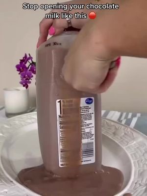 stop opening your chocolate milk like this 🛑✋ follow us for more hacks.