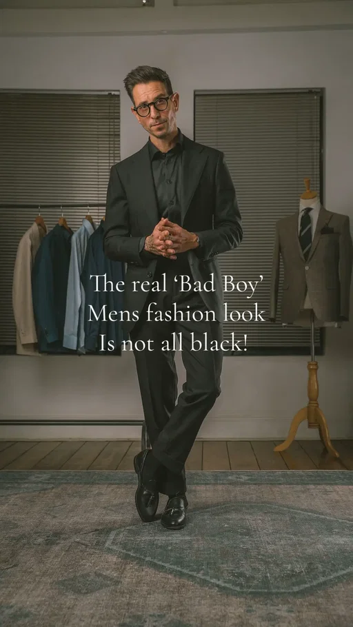 Upgrade your mens fashion with some contrast for a versatile classic style! Adding a lighter color to a black suit gives it contrast and stops you looking like a waiter. Choosing a mens trouser with side adjusters will give you a more unique look! What do you think of these styling tips?  #mensstyle #mensfashiontips #badboystyle 
