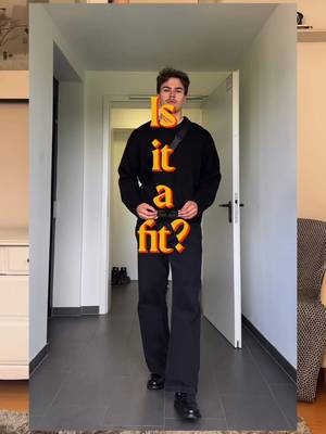 Is it a fit or is he just tall? Going monochrome with this one, let me know what you think? #wardrobeessential #shortguy #recreatingpinterestoutfits #grwm #mensfashion 