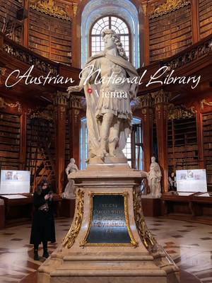 When visiting Vienna, take a stroll through the magnificent Austrian National Library. The baroque State hall with ceiling frescoes was built in the 18th century by Emperor Charles VI and holds over 200.000 books from 1501-1850. It's open every day from 10am except Mondays. Entry is €10 for an adult and you can stay as long as you want. Don't forget to save this reel for your next trip to Vienna . . Things to do Vienna | Vienna travel guide | Vienna Austria  #visitvienna #viennaaustria #baroquearchitecture