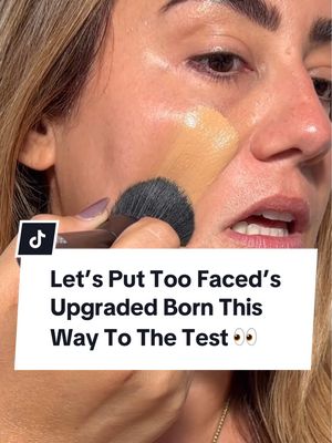 #TooFacedPartner @Too Faced’s iconic Born This Way Foundation just got an upgrade, and beauty queens, she’s the real deal. ✨ For a longwear foundation, the weightless feel honestly surprised me, it’s not easy to nail that balance. She’s buildable and versatile too, which I love. I want to demonstrate for you all, using a brush on one side for a light, natural look and my hands on the other for fuller coverage so you could see how she performs both ways. The blur, the buildability, the lightweight finish genuinely impressed me! How are we feeling about this finish? Let’s talk about it! #foundation #beautycommunity #thelipsticklesbians #makeupreview 