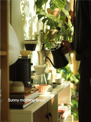 Brewing a cozy morning coffee, while the sun is beaming through the windows 🌞☕️  Brewing Tools: - Fellow Stagg EKG Pro kettle & Opus grinder - Acaia Pearl scale  - April porcelain dripper - Kinto server - Origami M Wave filter papers - Frizbee ceramics cup #coffeetok #coffeeaddict #pourover #homebrew #specialtycoffee 