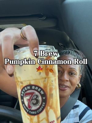 Trying the pumpkin cinnamon roll from @7brewcoffee the perfect fall drink 🍁🍂 #7brew #7brewcoffee #coffeetok #coffeeorder #fallcoffee 
