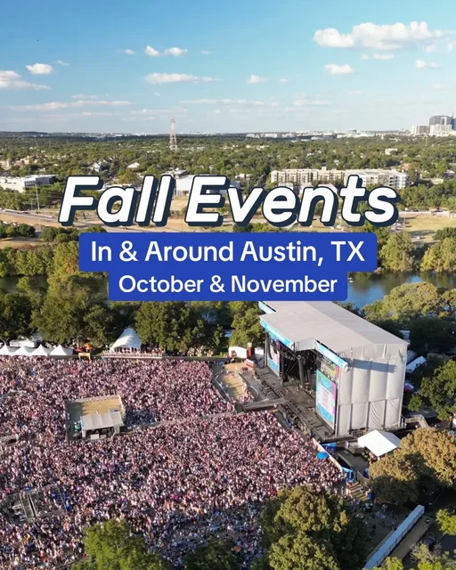 Fall the best season in Austin 🍂 Not only is the weather slowly start to cool down.. but the best events are coming to town too! From football to racing to live music, this list has something for everyone. 🏎️  @ACL Music Festival - Oct 3-5, 10-12 Round Top Antique Fair - Oct 4-18th - shop the best vintage finds in Texas at this massive antique fair.  @Formula 1 - at @Circuit of The Americas Oct 17-19 - Epic race weekend with Kygo and Garth Brooks headlining Oktoberfest at The Hill Country Galleria - Oct 18 @Austin Film Festival - October 23rd-30th - 8 full days of film screenings @Texas Monthly BBQ Festival in Lockhart Nov 1-2 - sample barbecue from the Top 50 in Texas Quesoff - Nov 2nd - Austin restaurants compete to see who had the best queso in town Austin Food and Wine Festival - Nov 7-9 - sample food & wine from top restaurants at Auditorium Shores park @Wurstfest - Nov 7-16 - German heritage festival with sausage, beer & live music! Austin Studio Tour - Nov 8-9, 15-16 - discover new artists showcasing their works! 🎨 @Texas Football VS Texas A&M - Nov 28th - The historic rivalry is back in Austin for the first time in 13+ years. #austinevents #atxevents #austintexas #exploreaustin #austincitylimits  