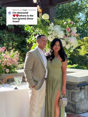 Replying to @ans🪐🪩 I got you! that is my beautiful @Tiffany Modelo in the Sloane Gown by Michael Costello 🥹💚 #bridesmaiddresses #weddingtok 
