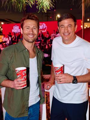 Glen Powell took over Cane’s for a first look at @Chad Powers.  #ChadPowers is now streaming on @hulu with new episodes every Tuesday!