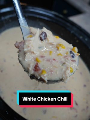 The recipe that started it all… White Chicken Chili 3 chicken breasts 1 can of corn 1 can of Navy or Great northern beans rinsed 1 can of petite diced tomatoes  1 can of black beans rinsed 1 small can of diced jalepenos or green chilis cumin too taste 1 ranch seasoning packet 1 block of cream cheese 8oz block velveeta 4 Cups of chicken stock 1/2 white onion diced Place all ingredients (except velveeta) in slow cooker, cook for 4-6hrs on low Pull chicken out and shred or dice. before adding back mix chili, whisk til cream cheese is smoothly incorporated and no chunks Add back chicken and velveeta and stir til cheese is completely melted enjoy! Wife and I love making this one, want more heat? Add more jalepeno #dinner #mealideas #crockpot #holmescooking 