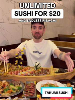 ENDLESS SUSHI AND HIBACHI FOR $20 🍣 #dallasfoodie #sushi #japanesefood #dallas #dallasfood 