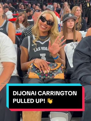 Hey DiJonai 👋 DiJonai Carrington pulled up to Game 5 to cheer on the Aces! WNBA Playoffs | @Google  #WNBA #basketball #dijonaicarrington 
