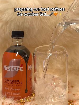the countdown is on for all of the swifties in this team 😭🧡 #NESCAFEcoldhacks #nescafeespressoconcentrate #pouritmixithackit #pouritmixithackit #coffeetok #coffee #icedcoffee #taylorswift #thelifeofashowgirl #showgirl 
