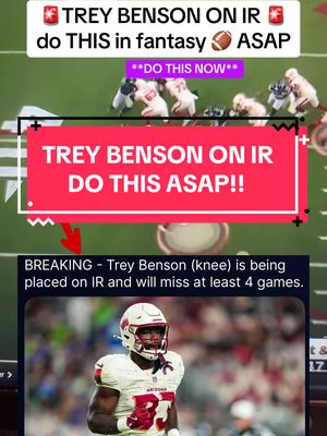 Trey Benson is on IR!! Do this to take advantage in fantasy football! 😱 #treybenson #fantasyfootball #fantasyfootballnews #fantasyfootballweek5 #fantasyfootballstartsit 