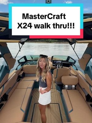 The all new redesigned @MasterCraft X24 is mind blowinggggg 🤌🏼🤌🏼🤌🏼 #wakeboat #mastercraft #wakesurfing #x24 