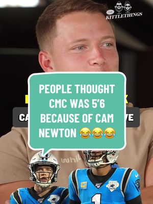 Everyone thought Christian McCaffrey was a 5’6 scatback because he had to line up next to Cam Newton 😂😂😂  Full episode of The Kittle Things out now!  #nfl #49ers #christianmccaffrey #camnewton #carolinapanthers 