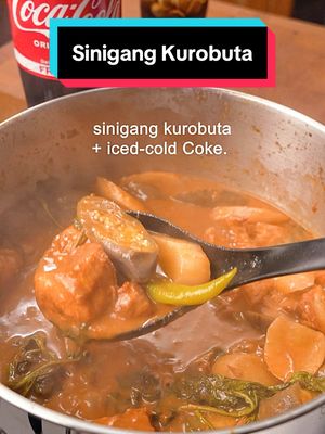 Kurobuta means “black pig” in Japanese.  It’s a heritage Berkshire breed, prized for its tenderness and rich flavor. Perfect for sinigang… and best partnered with Coke!  #CocaColaPH #food #foodlovers #FoodLover #lumpiaqueen