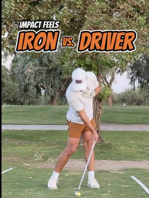 My downswing feels — Irons vs Driver: With irons — I’m trying to cover the ball with my chest — using my trail palm and trail chest to smush the ball down into the turf. Downward attack. Compress it. With driver — I’m thinking launch. My spine is tilted slightly away from the target, and I feel like my chest is more open toward the target so I can hit up on it instead of down. Same swing — completely different force direction. #golftips #golfswing #golf #driver #iron @Birds of Condor 