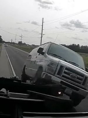 Van comes in hot. Hits the truck. Goes airborne! 🚐 #OPLive #OPNation #REELZ #REELZPlus #ColumbiaIllinois