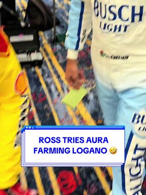 Logano's reaction 🤣 #aurafarming #nascar #rosschastain #joeylogano #prank 