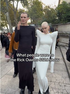 All the looks we spotted at the @RICK OWENS ONLINE SS26 show #rickowens #pfw #fkatwigs #faahiontiktok 