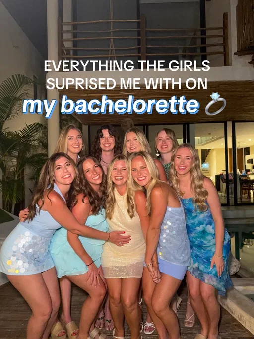 the girls made me feel extra special on my bachelorette party with these surprises! 🫶🏼✨💍 save for inspo for any bachelorette parties you’re going on 🩵 #bacheloretteparty #tulummexico #bacheloretteideas 