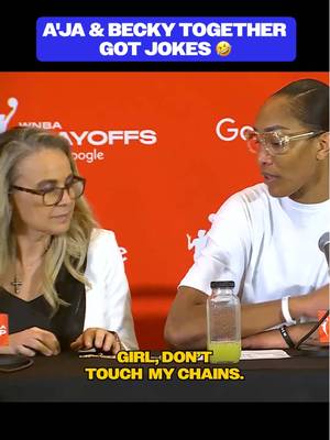 @A’ja Wilson doesn't play about her jewelry 🤣 #ajawilson #beckyhammon #lasvegas #aces #WNBA  via @Las Vegas Aces 