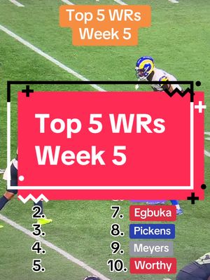 Top 5 WRs for week 5 #fantasyfootball #nfl #football 
