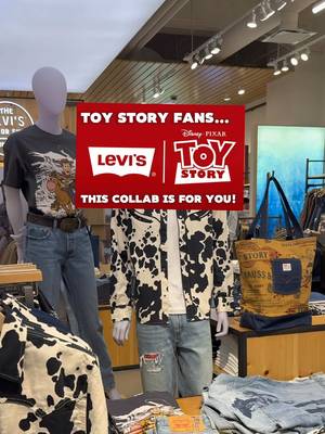 Levi’s x Toy Story  30th Anniversary collab is officially in stores 🤠👖💫 Toy Story fans, the wait is over! The  @Levi’s x Toy Story is collection is here from Woody’s rodeo vibes to Jessie’s “Yeehaw!” denim, nostalgia never looked this good. Save your faves & share with your Toy Story besties before this limited drop rides off! 🚀 #toystory30 #levis #disneyfan #pixarstyle #toystory 
