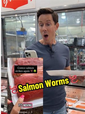 There’s worms in salmon?? 🐟🪱 #salmon #parasite #wildcaught #eatthisnotthat #healthyliving