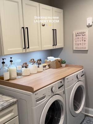 Freshly stocked laundry room ready to do all the laundry 😍🧺 #laundryday #laundryroom #laundryrestock #laundryroomideas #laundryhacks 