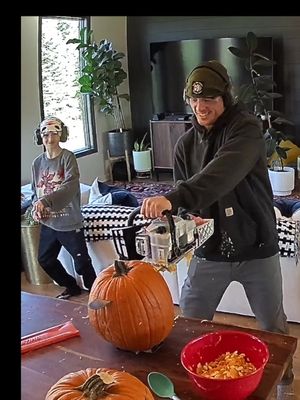 Just some father son bonding 💪🎃🤣 #viral #couple #family #alaskaelevated #halloween 