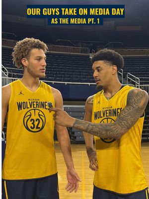 Asking the hard-hitting questions 😂 #goblue #michigan #mediaday #collegebasketball #fyp
