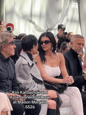 Kim Kardashian and Kylie Jenner front row at Maison Margiela SS26 #kimkardashian #kyliejenner #margiela #tiktokfashion #pfw 