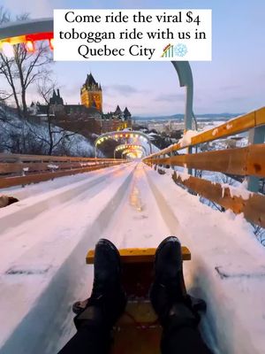 It’s called Au 1884 in Quebec City, Canada🎢❄️ If you’re visiting Quebec City this winter, don’t miss the Au 1884 Toboggan Slide! This 150 year old ride sends you flying down at up to 70 km/h with an incredible view of Château Frontenac and the St. Lawrence River, a must for any winter bucket list! 📍 Where: 16 Rue du Fort, Quebec City ⏰ When: Open daily, 10 AM - 5 PM 🎟 Cost: $4 per ride or $15 for 4 rides TAG someone you would bring here 👇🏼 #quebeccity #quebeccite #canada #canadaexplores #quebeccitylife #québec #quebecoriginal #au1884 #toboggan #wintersports #canadianthings #viral