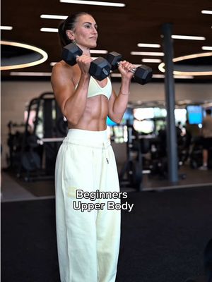 Beginners Upper 💪🏼  My Workout App: @Grow Girl 💛 Outfit: @Oner Active Pastel Yellow EnhanceLift Halter, shorts and Joggers - Use C0de: HAYLEY to save 🫶🏻 Sneakers: @R.A.D® One V2’s in Grape 😮‍💨 #upperbody #shoulders #upperbodyworkout #weighttrainingforwomen #biceps 